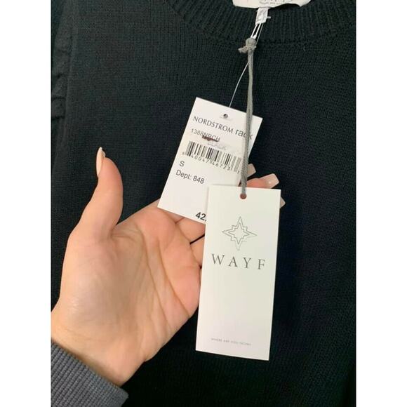 WAYF Women's Lola Puff Sleeve Sweater Dress Size Small NEW - Picture 4 of 6